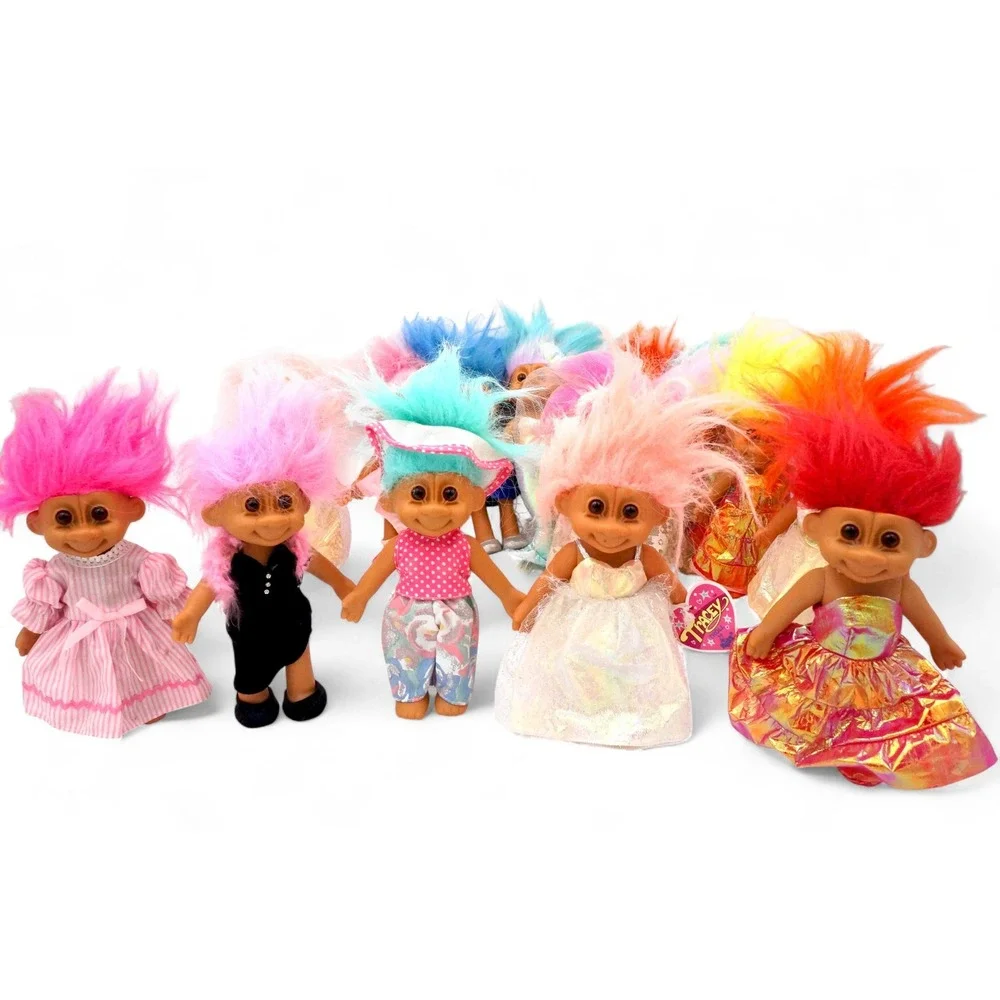 Vintage Troll Dolls Lot 7 Inch 90s Russ Ace Dam Mixed Outfit - Picture 7 of 16